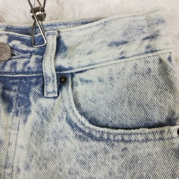 Pacsun Womens Shorts High Rise Rolled Denim Blue Button Fly Light Wash 25 - Picture 4 of 11
